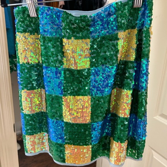 CHECKERED SEQUIN MINI SKIRT Endless Rose - Picture 5 of 6